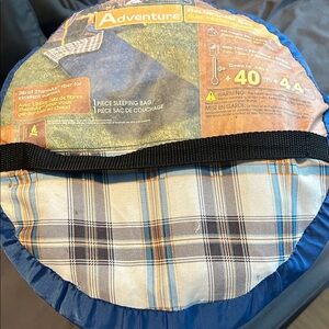 Ozark Trail Blue and Plaid Sleeping Bag